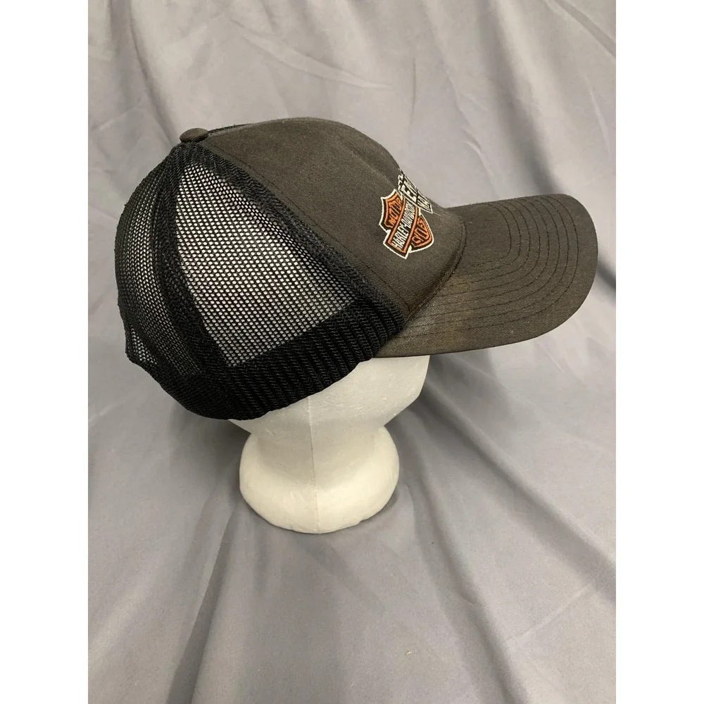 Harley-Davidson Hat Cap Snap Back‎ Black Mesh Trucker Patch Emerald City Mens